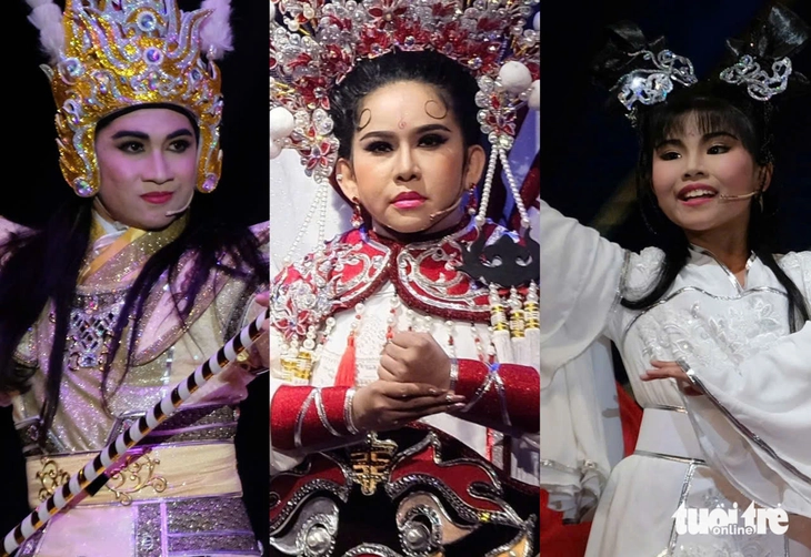 Bình Tinh khóc nức nở nhìn con trai cố nghệ sĩ Chinh Nhân ca diễn trên sân khấu Huỳnh Long - Ảnh 1.