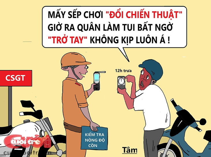 Khi cảnh sát giao thông đo nồng độ cồn từ giữa trưa - Ảnh 2.