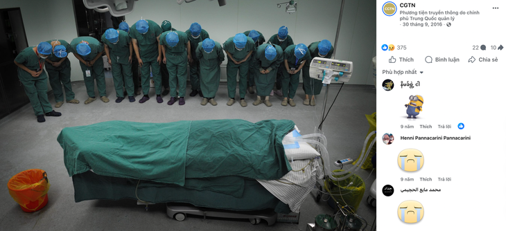 Sự thật về bức ảnh các bác sĩ Trung Quốc cúi đầu tri ân thiếu nữ 17 tuổi hiến tạng cứu nhiều người - Ảnh 2.
