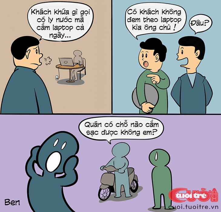 Chủ sợ thất thu vì khách mang laptop vào quán cà phê - Ảnh 1.