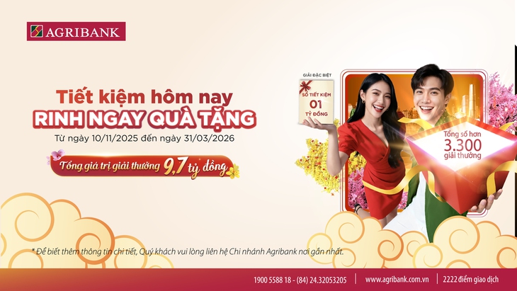 Gửi tiền tại Agribank: Cơ hội trúng sổ tiết kiệm 1 tỉ đồng - Ảnh 1.