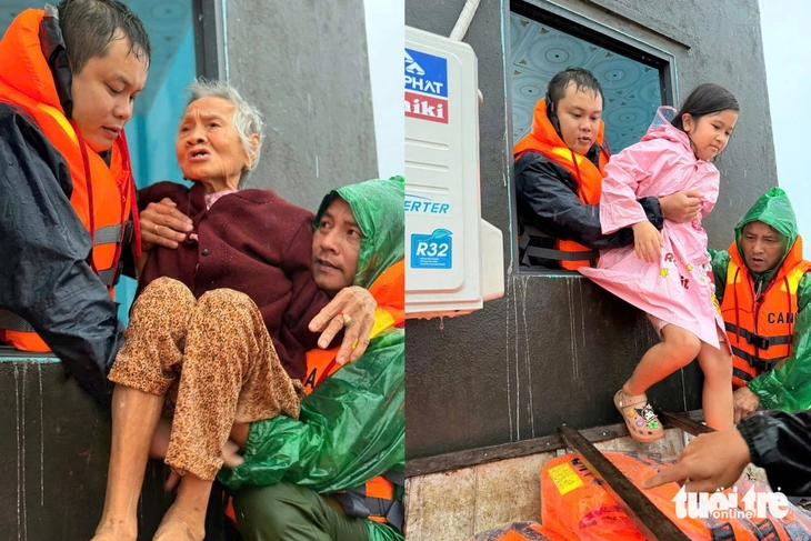 Công an, bộ đội dầm mình trong nước cứu dân trước dự báo lũ lịch sử- Ảnh 2. nước lũ - Ảnh 2.