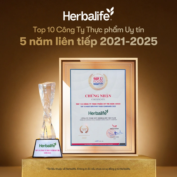 Herbalife Việt Nam đạt Top 10 Công ty Thực phẩm Uy tín năm 2025 - Ảnh 1.