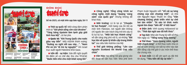 Tuổi Trẻ Cuối Tuần số 46-2025: Chống chọi & hồi sinh - Ảnh 2.