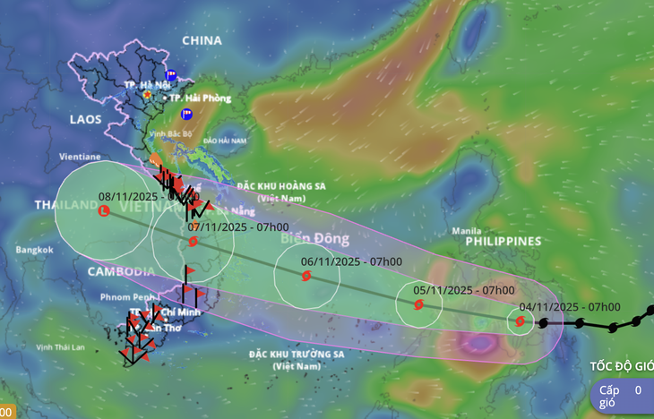 Từ tối 6-11, bão Kalmaegi có thể ảnh hưởng đến Đà Nẵng - Khánh Hòa - Ảnh 1.