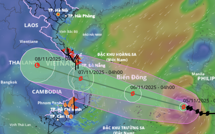 Bão số 13 khi vào vùng biển miền Trung có thể vẫn giữ cường độ cấp 14, giật cấp 17 - Ảnh 3.
