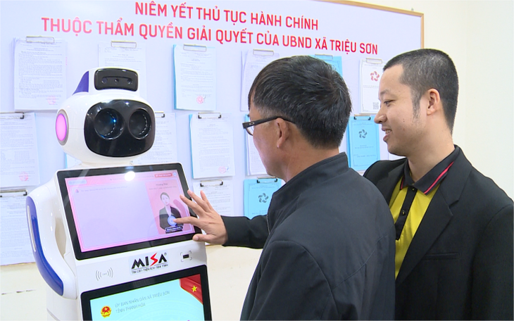 Xã đầu tiên ở Thanh Hóa đưa robot AI vào phục vụ hành chính công - Ảnh 3.