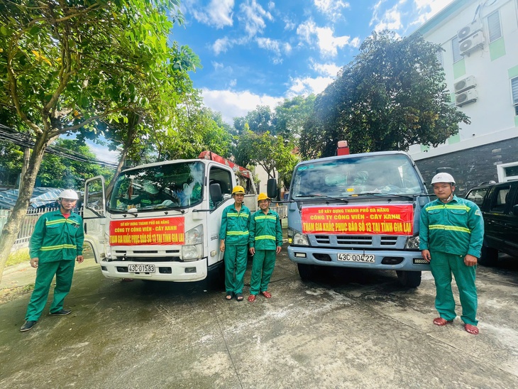 Công ty điện lực, cây xanh ở Đà Nẵng chi viện cho Gia Lai sau bão số 13 - Ảnh 3.