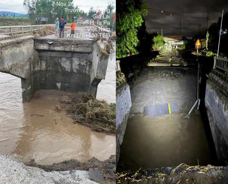 Nước lũ cuốn đứt đường đầu cầu, đường Trường Sơn Đông ách tắc - Ảnh 3.