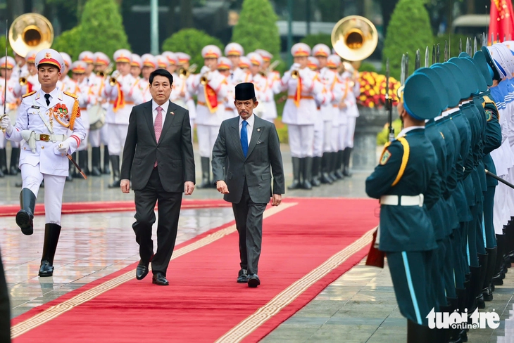 Chủ tịch nước Lương Cường chủ trì lễ đón Quốc vương Brunei- Ảnh 1.