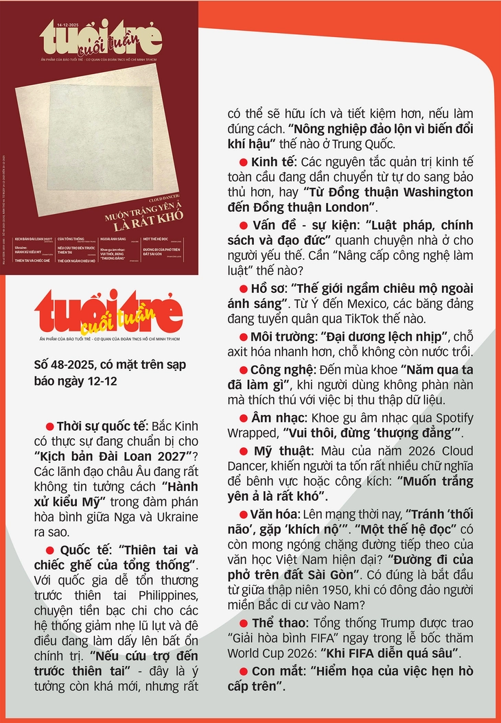 Tuổi Trẻ Cuối Tuần số 48-2025: Muốn trắng yên ả là rất khó - Ảnh 2.