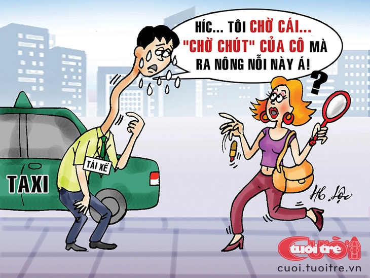 Xe công nghệ chờ dài cổ, khách cứ ung dung thong thả - Ảnh 1.