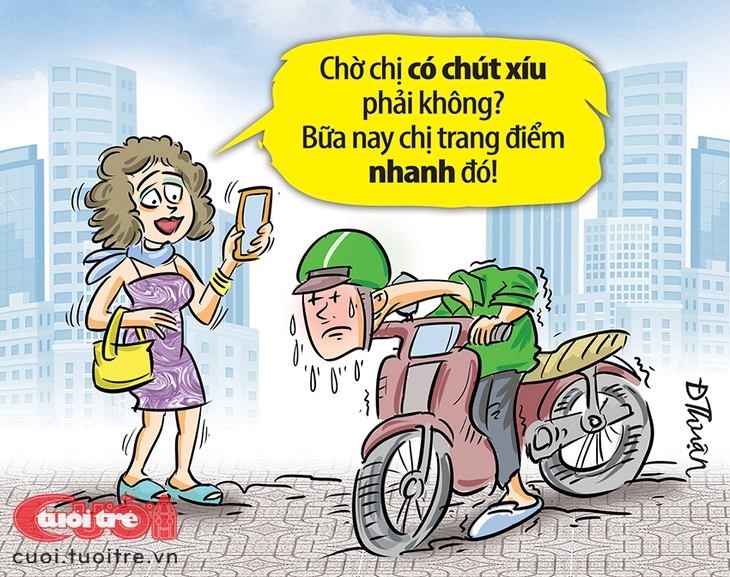 Xe công nghệ chờ dài cổ, khách cứ ung dung thong thả - Ảnh 3.