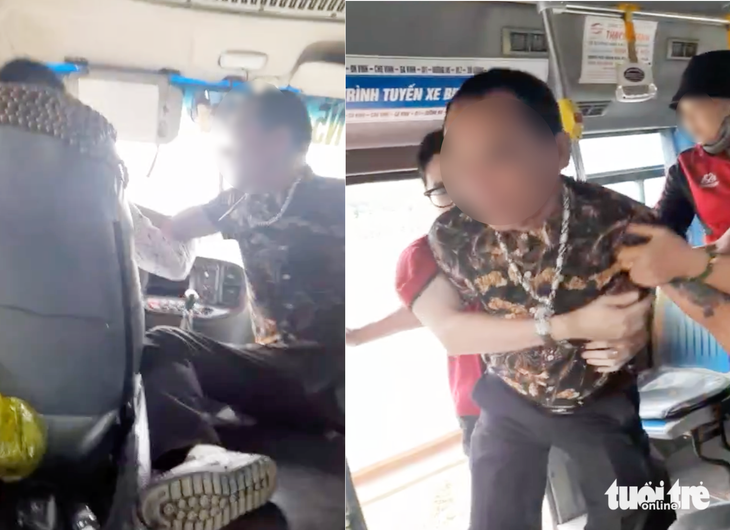 Công an làm việc với người hành hung, đòi 'xử đẹp' tài xế xe buýt - Ảnh 1.