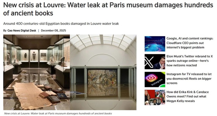 Bảo tàng Louvre có rò rỉ nước như hình ảnh lan truyền trên mạng? - Ảnh 2.