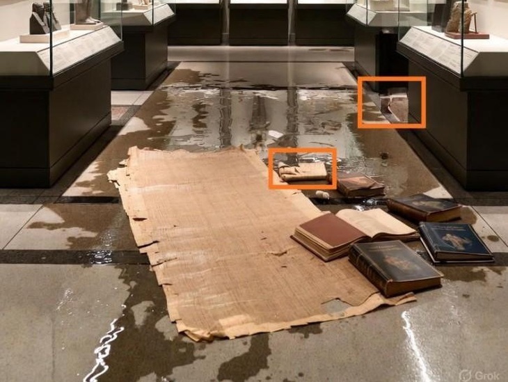 Bảo tàng Louvre có rò rỉ nước như hình ảnh lan truyền trên mạng? - Ảnh 1.