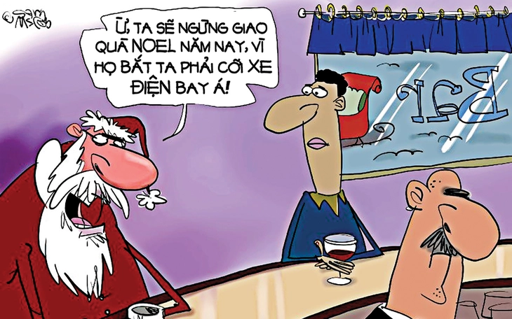 Ông già Noel gặp khó vì đi xe điện - Ảnh 2.