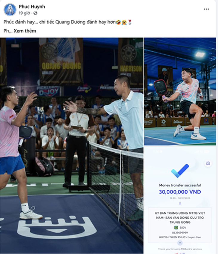 Hành động đẹp của Phúc Huỳnh trước khi sang Ấn Độ đánh pickleball với Quang Dương - Ảnh 3.