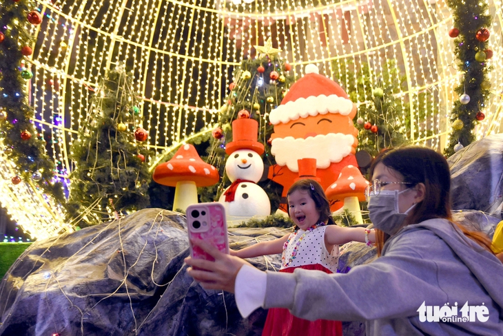 Đồng Nai lung linh đón Giáng sinh, cây thông nón lá nườm nượp khách - Ảnh 5.