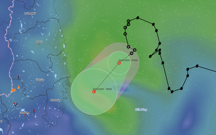 Áp thấp nhiệt đới suy yếu thành vùng áp thấp, Quảng Trị đến Khánh Hòa có nơi mưa to - Ảnh 3.