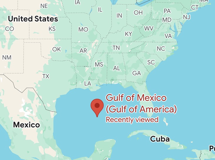 Google Maps đổi tên vịnh Mexico thành vịnh Mỹ với người dùng xứ cờ hoa - Ảnh 1.