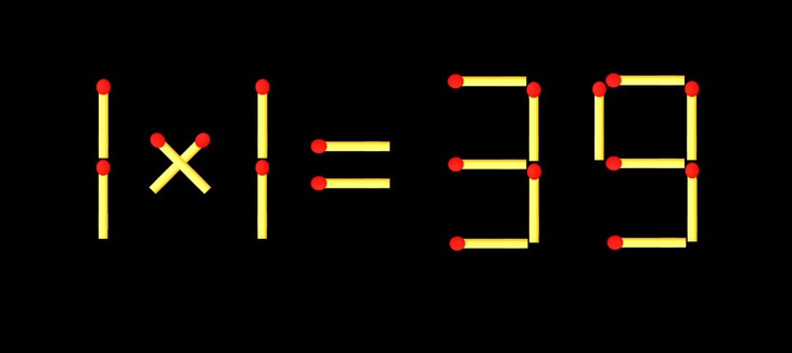 Thử tài IQ: Di chuyển một que diêm để 1x1=39 thành phép tính đúng - Ảnh 1.