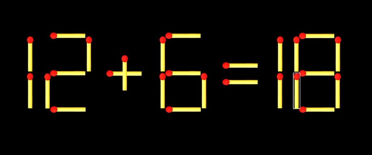 Thử tài IQ: Di chuyển một que diêm để 6+12=7 thành phép tính đúng - Ảnh 1.