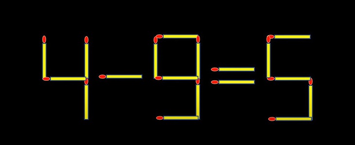 Thử tài IQ: Di chuyển một que diêm để 4-9=5 thành phép tính đúng - Ảnh 1.