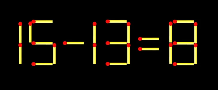 Thử tài IQ: Di chuyển một que diêm để 15-13=8 thành phép tính đúng - Ảnh 1.