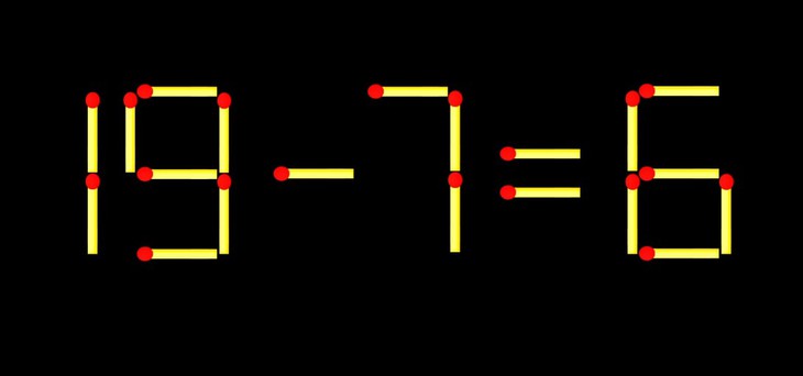 Thử tài IQ: Di chuyển một que diêm để 19-7=6 thành phép tính đúng - Ảnh 1.