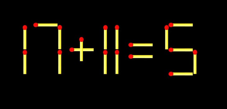 Thử tài IQ: Di chuyển một que diêm để 17+11=5 thành phép tính đúng - Ảnh 1.