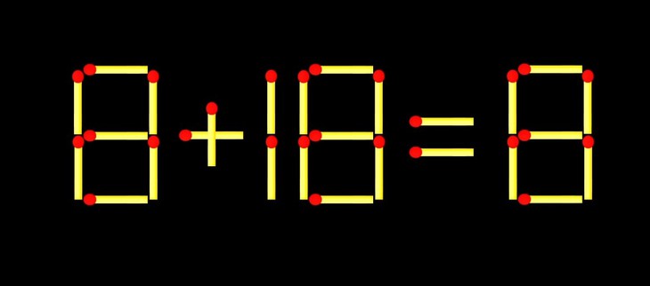 Thử tài IQ: Di chuyển một que diêm để 8+18=8 thành phép tính đúng - Ảnh 1.