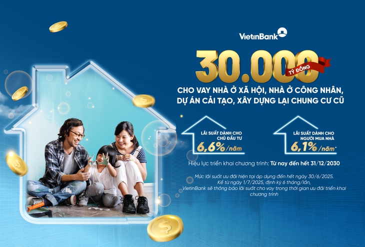 VietinBank cho vay mua nhà ở xã hội chỉ 6,1%/năm - Ảnh 1.