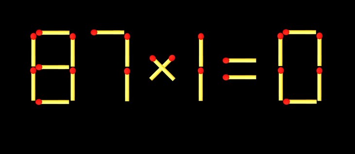 Thử tài IQ: Di chuyển một que diêm để 87x1=0 thành phép tính đúng - Ảnh 1.