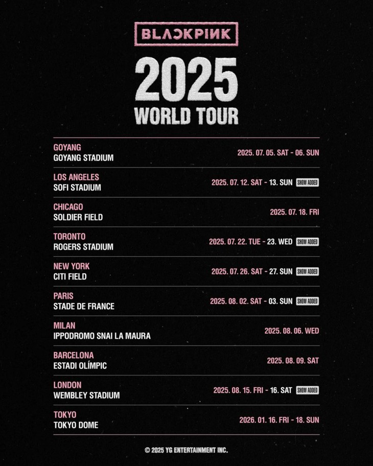 Blackpink bổ sung 5 tour diễn mới trong chuyến lưu diễn 2025 - Ảnh 2.