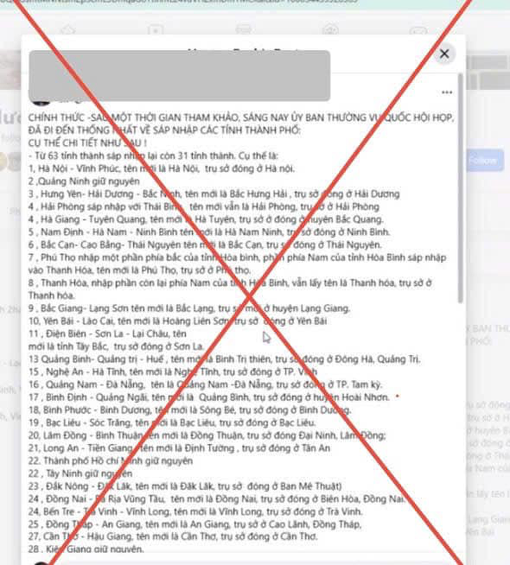 Công an làm việc với một phụ nữ thông tin sai sự thật về việc sáp nhập tỉnh, thành - Ảnh 2.