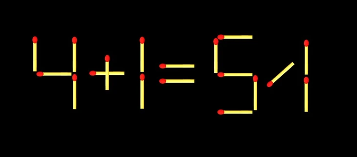 Thử tài IQ: Di chuyển một que diêm để 4+1=57 thành phép tính đúng - Ảnh 1.