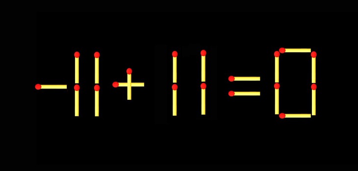 Thử tài IQ: Di chuyển một que diêm để 11+17=0 thành phép tính đúng - Ảnh 1.