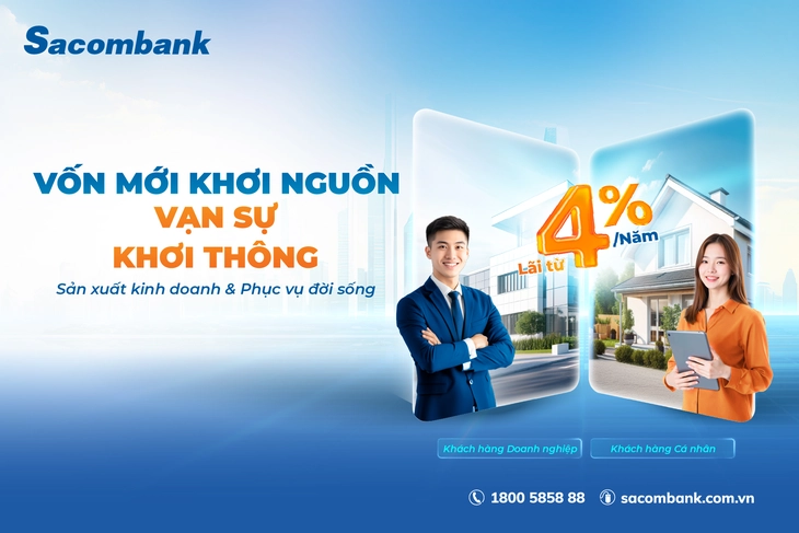 Sacombank tung gói vay 20.000 tỉ đồng lãi suất ưu đãi chỉ từ 4% - Ảnh 1.