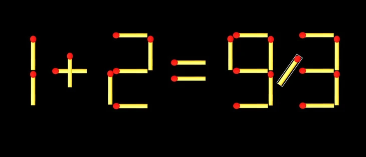 Thử tài IQ: Di chuyển một que diêm để 1+2=99 thành phép tính đúng - Ảnh 1.