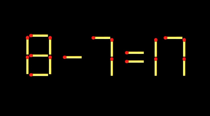 Thử tài IQ: Di chuyển một que diêm để 8-7=17 thành phép tính đúng - Ảnh 1.