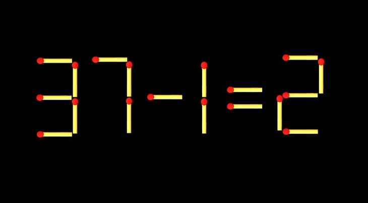 Thử tài IQ: Di chuyển một que diêm để 37-1=2 thành phép tính đúng - Ảnh 1.