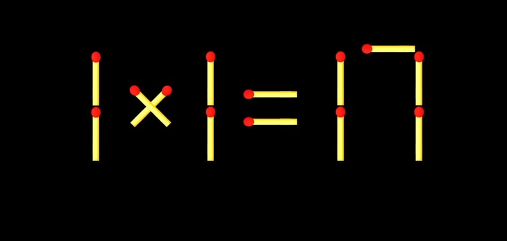 Thử tài IQ: Di chuyển một que diêm để 1x1=17 thành phép tính đúng - Ảnh 1.