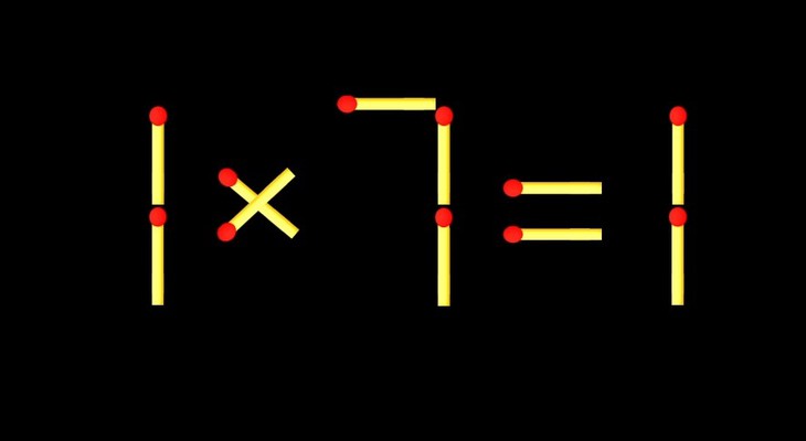 Thử tài IQ: Di chuyển một que diêm để 1x7=1 thành phép tính đúng - Ảnh 1.