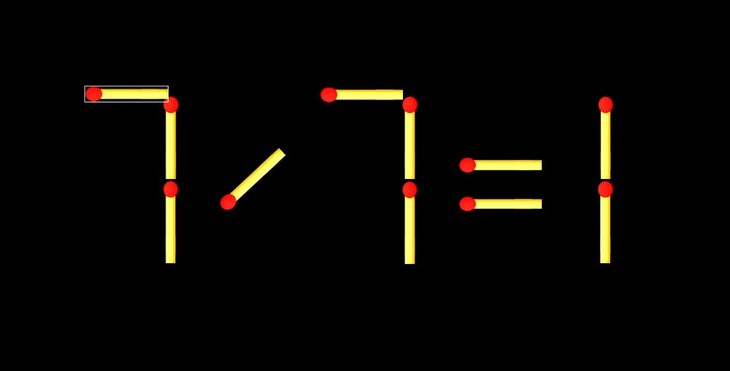 Thử tài IQ: Di chuyển một que diêm để 1x7=1 thành phép tính đúng - Ảnh 1.