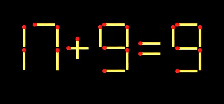 Thử tài IQ: Di chuyển một que diêm để 17+9=9 thành phép tính đúng - Ảnh 1.