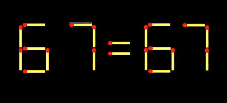 Thử tài IQ: Di chuyển một que diêm để 6-1=67 thành phép tính đúng - Ảnh 1.