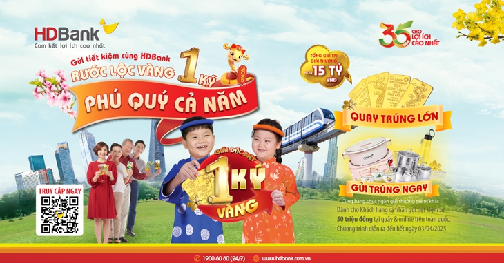 Một khách hàng trúng thưởng 1 ký vàng SJC từ HDBank - Ảnh 1.