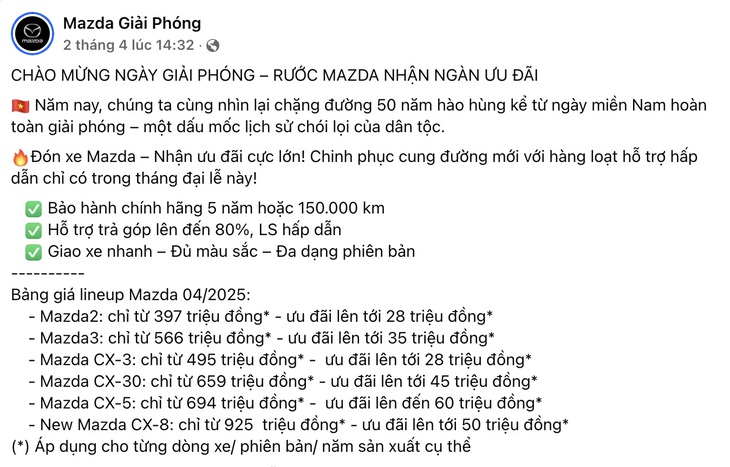 Tin tức giá xe: Thực hư CX-5 giá 694 triệu cùng loạt xe Mazda khác giảm giá sốc - Ảnh 1.