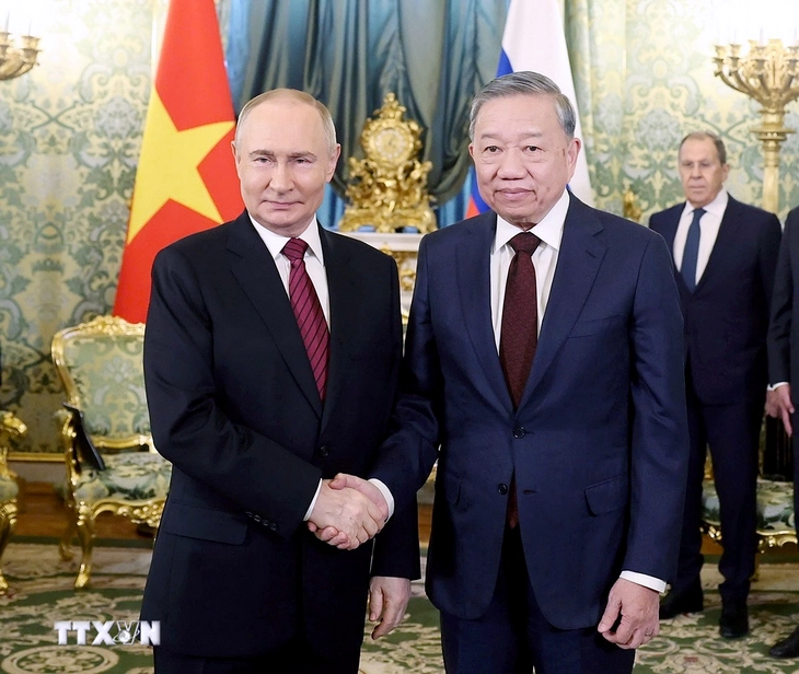 Tổng Bí thư Tô Lâm hội đàm hẹp với Tổng thống Nga Putin - Ảnh 1.